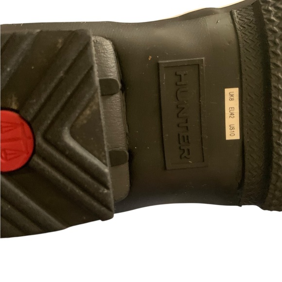 Hunter Women’s 10 Black & Red Graphic Print Rain Boots Weather Snow Rubber - Picture 5 of 8